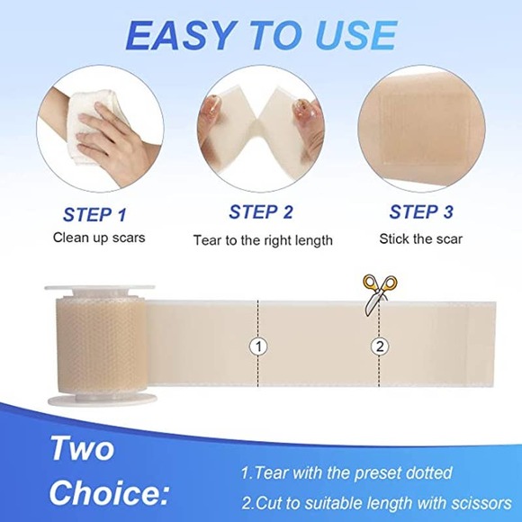 Silicone Scar Sheets (1.6” x 60”Roll-150cm) Scar Tape Reusable, Washable - Picture 5 of 7